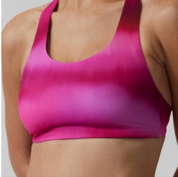 Athleta Malibu Bikini Top Surf Blur Fushsia Size Medium A-C MSRP$49 NEW SU032 - Picture 2 of 11